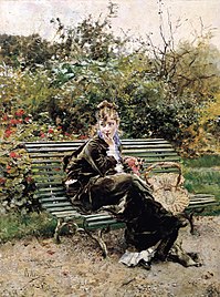 On the bench at the Bois (1872), by Giovanni Boldini.jpg