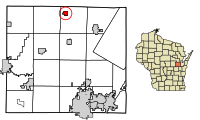 Location of Nichols in Outagamie County, Wisconsin.