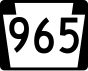 Pennsylvania Route 965 işaretçisi