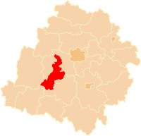Okres Łask na mapě vojvodství