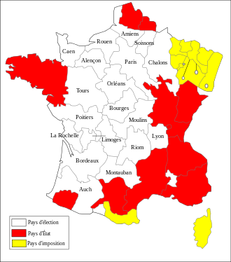 Carte représentant avec des traits noirs et des aplats rouges et jaunes les limites des différents pays et leur statut