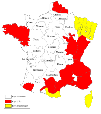 Historische Provinzen Frankreichs: Status, Entwicklung der Institutionen, Provinzen mit Jahr der Angliederung an die Krondomäne