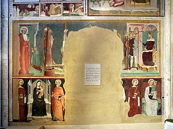 Perugia, san domenico, interno, cappella degli angeli con pitture votive dei secoli xiv-xv, 02.jpg