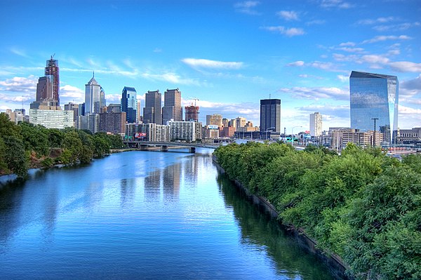 The Schuylkill River with Center City Philadelphia's skyline in the background, September 2007