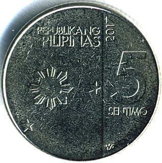 Philippine five-centavo coin