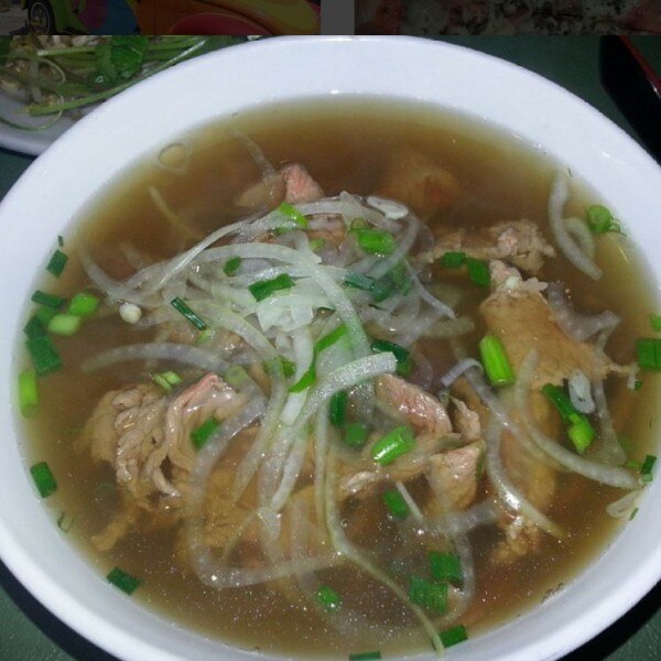 Phở bò (beef noodle soup) from the city of Hội An – different regions have different recipes for their phở.