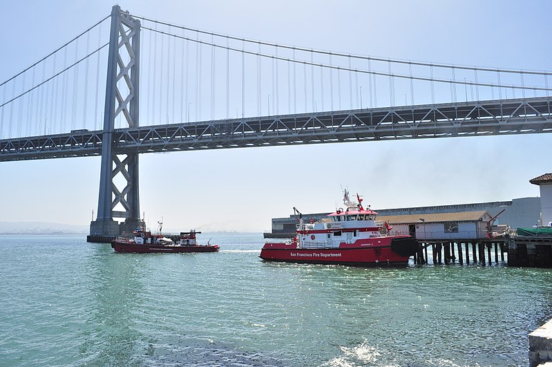 File:Phoenix & St. Francis Fireboats and Bay Bridge 01.jpg