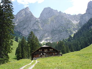 The Gummfluh from the nature reserve La Pierreuse (northwest side)