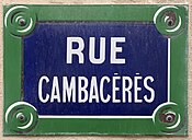 Plaque Rue Cambacérès - Paris VIII (FR75) - 2021-08-23 - 1.jpg