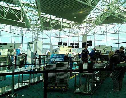 Luggage screening on Portland International Airport