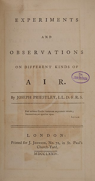 <i>Experiments and Observations on Different Kinds of Air</i> Six-volume work published by Joseph Priestley