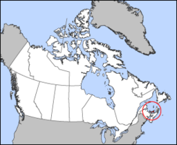 Provinsen Prince Edward Island på den kanadensiska kartan.