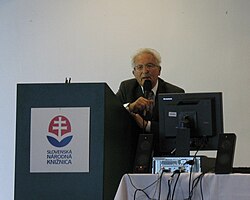 Jozef Novák 2012-ben a Szlovák Genealógiai és Heraldikai Társaság éves közgyűlésén