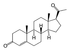 Chemický vzorec progesteronu