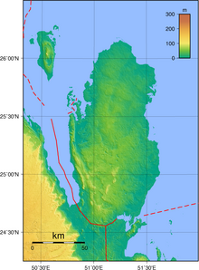 An enlargeable topographic map of Qatar Qatar Topography.png