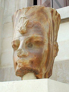 Great Court – Colossal quartzite statue of Amenhotep III, c. 1350 BC