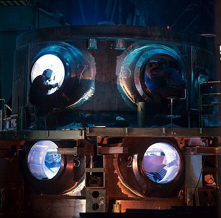 Treatment of the interior part of a VVER-1000 reactor frame at Atommash