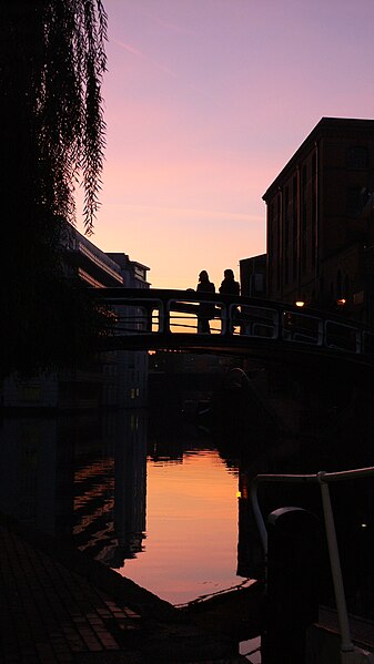 File:Regents Canal Sunset Camden Lock.jpg