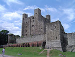 Donjon på det medeltida slottet Rochester Castle, England.