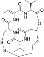 Skeletformule van romidepsine