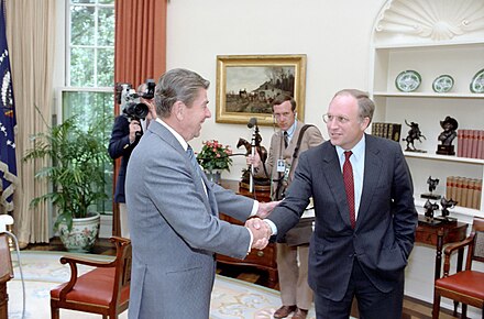 Cheney meets with President Ronald Reagan, July 1983