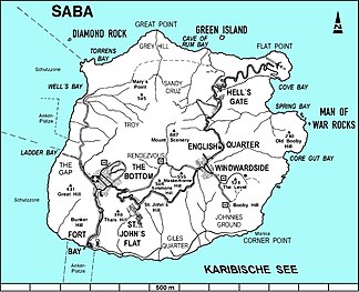 Insel Saba: Geographie, Bevölkerung, Sprachen