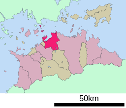 Sakaides läge i Kagawa prefektur