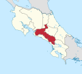 Lage der Provinz San José in Costa Rica
