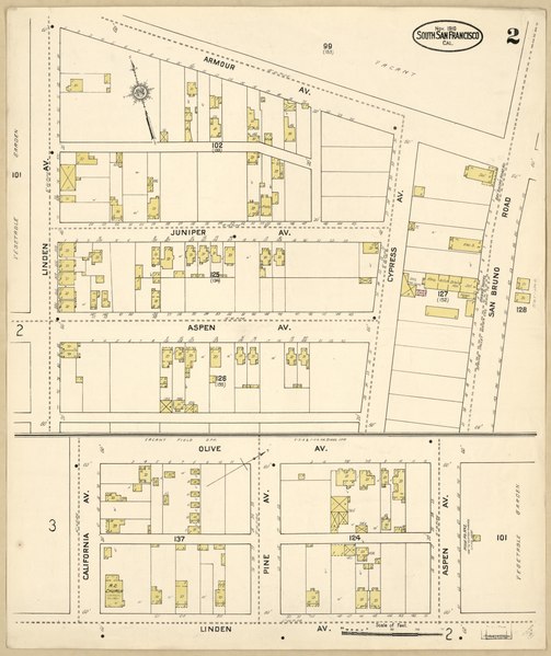 File:Sanborn Fire Insurance Map from South San Francisco, San Mateo County, California. LOC sanborn00863 001-2.tif