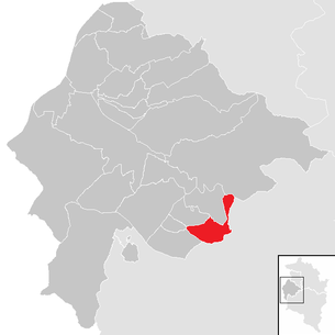 Lage der Gemeinde Schnifis im Bezirk Feldkirch (anklickbare Karte)