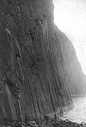 White-tailed eagle eyrie on the Shiant Islands in 1888.