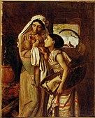 シメオン・ソロモン作 『母の腕に抱かれるモーゼ』(1860)　デラウェア美術館蔵
