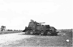 A harcokban megsemmisített szovjet BA–10 páncélautó