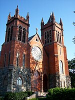 French Gothic styled St. Paul Catholic Church (1899) in Grosse Pointe is among Metro Detroit's many historic churches. St. Paul Grosse Pointe.jpg