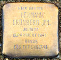 Stolperstein für Hermann Grünberg Jun. an der Wiesbadener Straße 30 in Bremen The production, editing or release of this file was supported by the Community-Budget of Wikimedia Deutschland. To see other files made with the support of Wikimedia Deutschland, please see the category Supported by Wikimedia Deutschland. العربية ∙ বাংলা ∙ Deutsch ∙ English ∙ Esperanto ∙ français ∙ magyar ∙ Bahasa Indonesia ∙ italiano ∙ 日本語 ∙ македонски ∙ മലയാളം ∙ Bahasa Melayu ∙ Nederlands ∙ português ∙ русский ∙ slovenščina ∙ svenska ∙ українська ∙ தமிழ் ∙ +/−