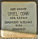 Pedra de tropeço para Uriel Cohn (Kiel) .jpg