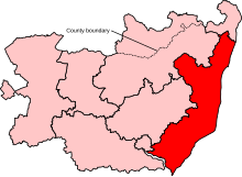 Location of Suffolk Coastal Constituency in Suffolk following the 2023 Boundary Review