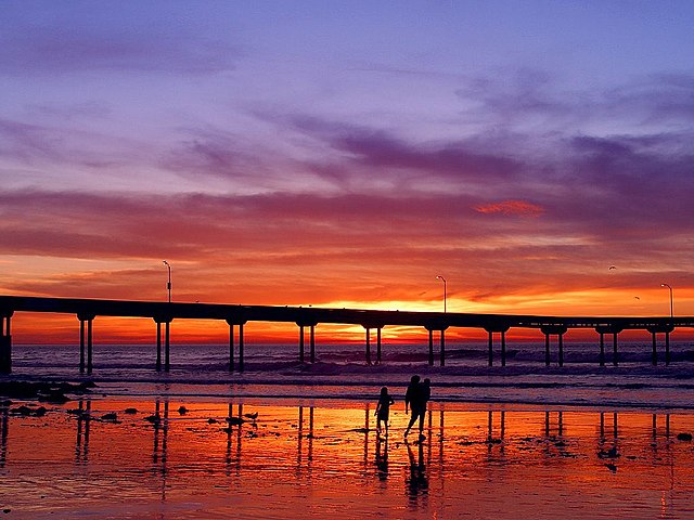 The Ocean Beach Pier at sunset