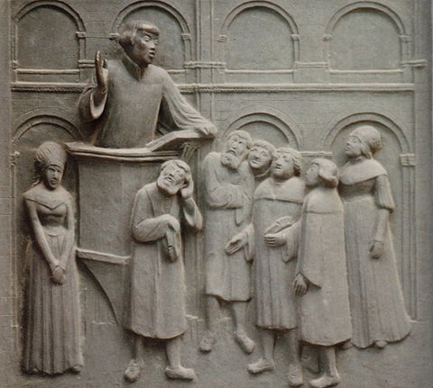 Relief of Zwingli preaching at the pulpit, Otto Münch, 1935