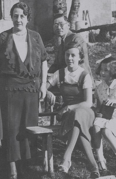 Shigenori Tōgō with his wife Edith and her eldest daughter from her first marriage, Ursula de Lalande, and only daughter from the second marriage with