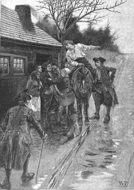 Howard Pyle's depiction of a scout warning the residents of Knoxville of an approaching hostile Indian force in 1793