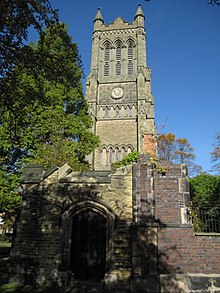 Menara dan reruntuhan dari Gereja Kristus, Crewe - geograph.org.inggris - 1546914.jpg