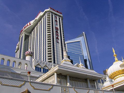 View of Trump Taj Mahal and Chairman Tower from the boardwalk