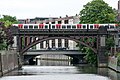 Deutsch: U-Bahnbrücke über den Osterbekkanal in Hamburg, Blick von der Hufnerstraßenbrücke. This is a photograph of an architectural monument. It is on the list of cultural monuments of Hamburg, no. 22314