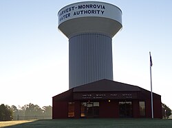 Post office and water tower in Harvest