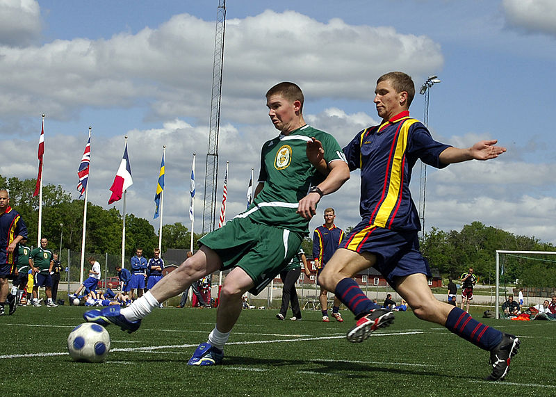 File:US Navy 090606-N-5650M-004 Fire Controlman 2nd Class Christopher Sabens, stationed on USS Forrest Sherman (DDG 98), shoots a goal.jpg