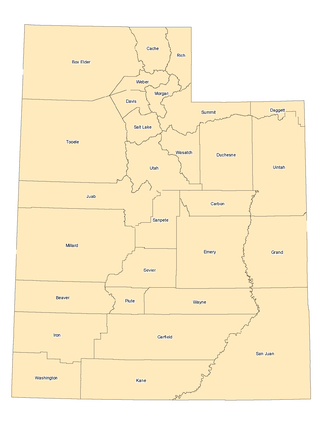 Utah county boundaries Utah Counties.png