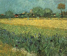 Widok na Arles z irysami na pierwszym planie (1888), Muzeum Vincenta van Gogha