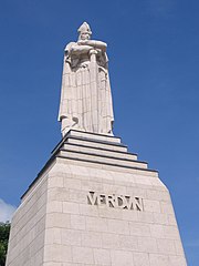 Charlemagne at the summit of Verdun's Victory Monument