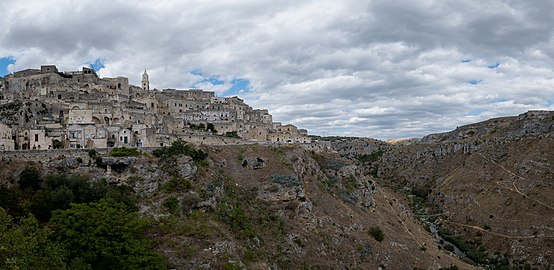 View of Sassi di Matera, Matera, Italy